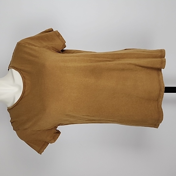 ⭐️3/ $30⭐️ Zara Women's Short Sleeve Crewneck  T-shirt Butternut Brown Size S - Picture 1 of 8